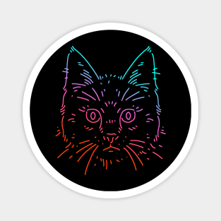 Cat Face In Colors Magnet